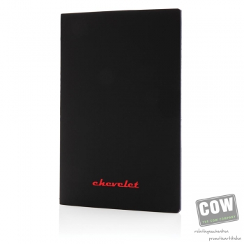 Afbeelding van relatiegeschenk:Softcover PU notitieboek met gekleurde accent rand