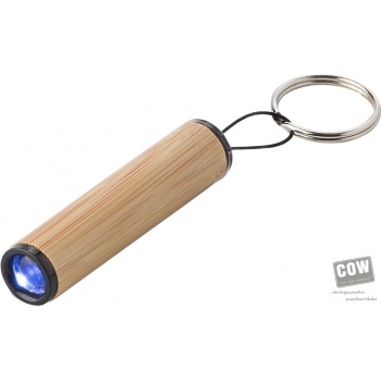 Afbeelding van relatiegeschenk:Bamboe mini-zaklamp met sleutelhanger Ilse