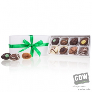 Afbeelding van relatiegeschenk:White XL - Chocolade paaseitjes Chocolade paaseitjes