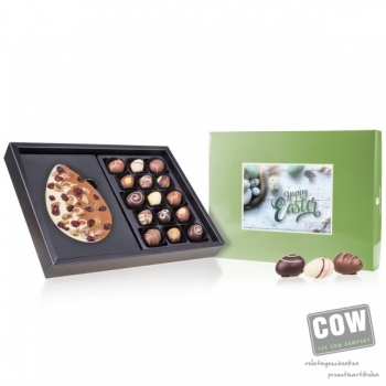 Afbeelding van relatiegeschenk:Easter ChocoPostcard Maxi  - Chocolade paaseitjes Paaseitjes met een wenskaart