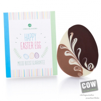 Afbeelding van relatiegeschenk:Happy Easter Tricolor Egg - Chocolade paasei Chocolade paasei