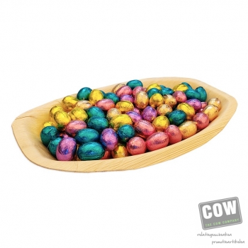 Afbeelding van relatiegeschenk:Cacaoblad met 750 gram gemengde paaseitjes